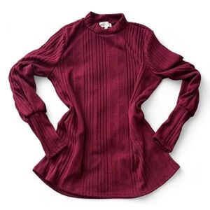 Ribbed Knit Mock Turtleneck‎